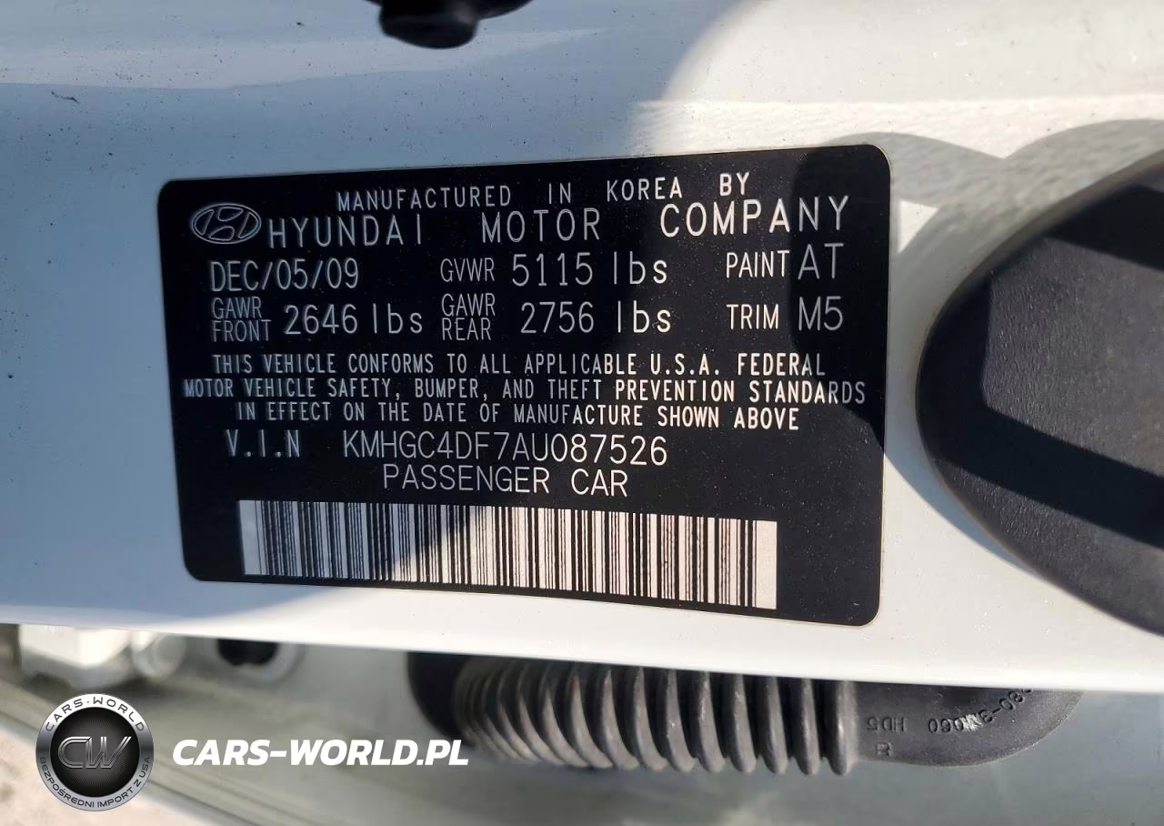 2010 Hyundai Genesis 4.6L VIN:KMHGC4DF7AU087526 - 12