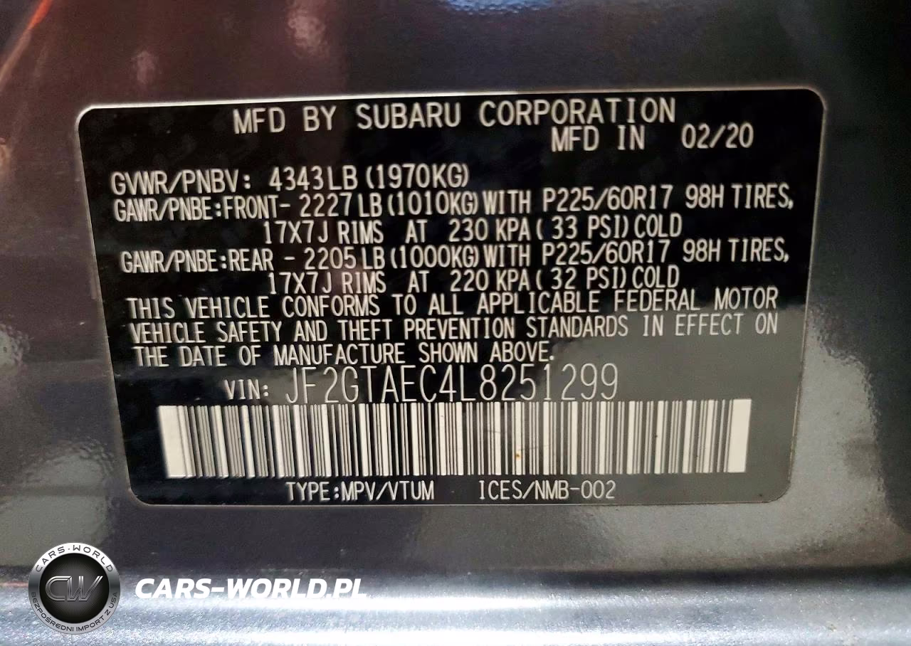 2020 Subaru Crosstrek Premium VIN:JF2GTAEC4L8251299 - 13