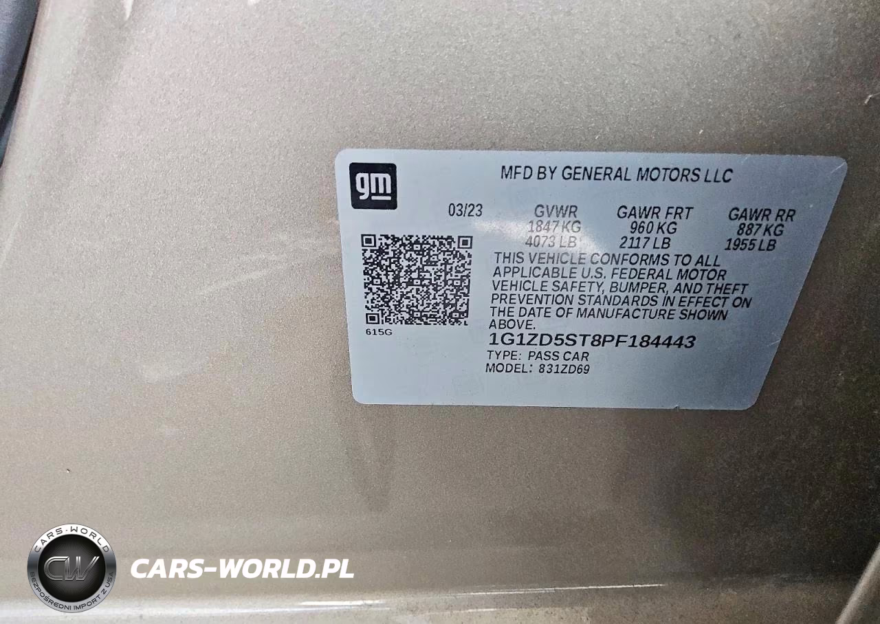 2023 Chevrolet Malibu Lt VIN:1G1ZD5ST8PF184443 - 12