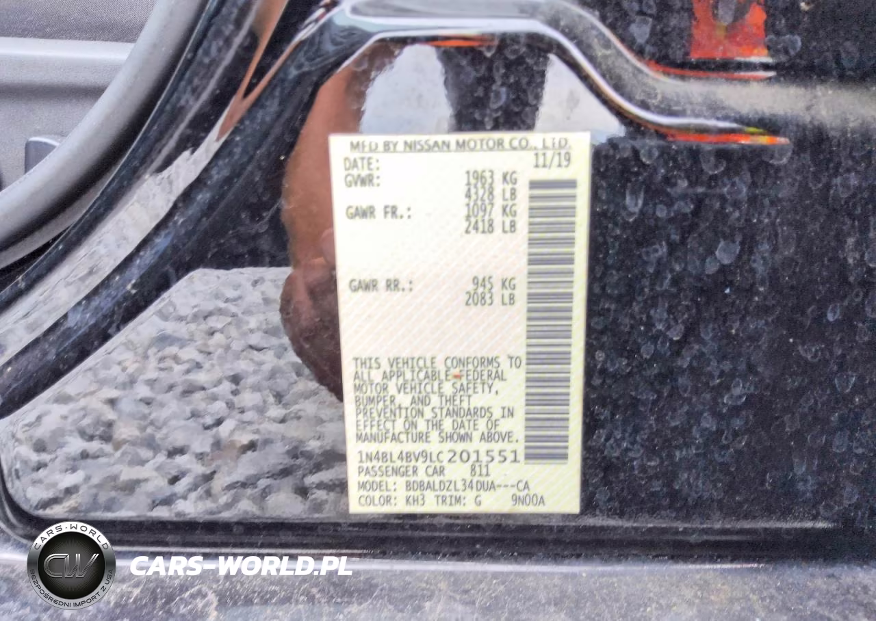 2020 Nissan Altima S VIN:1N4BL4BV9LC201551 - 12