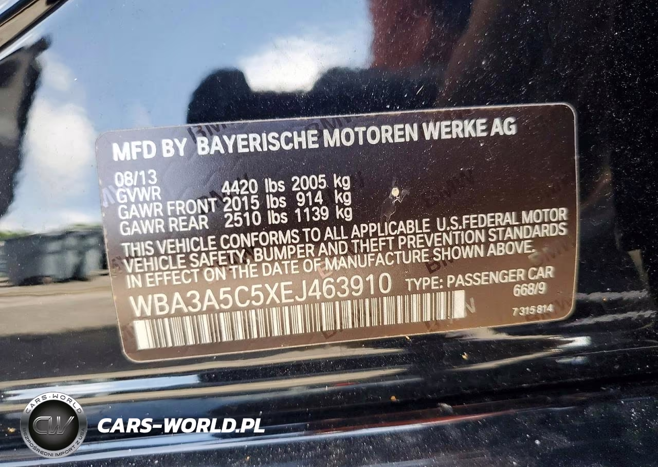 2014 BMW 328 I VIN:WBA3A5C5XEJ463910 - 12
