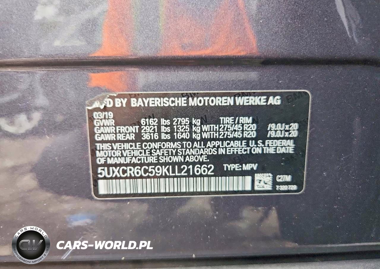 2019 BMW X5 xDrive40I VIN:5UXCR6C59KLL21662 - 12