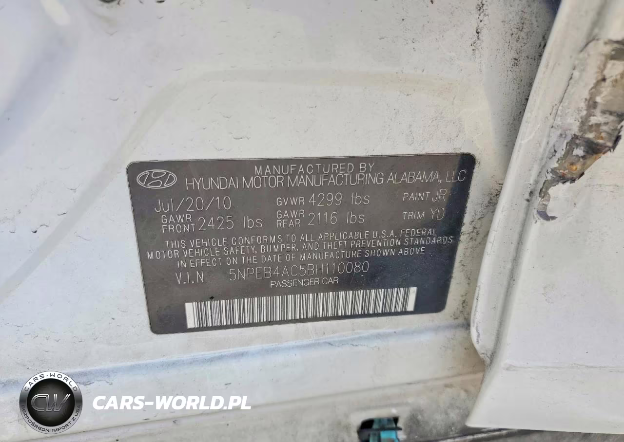 2011 Hyundai Sonata Gls VIN:5NPEB4AC5BH110080 - 12