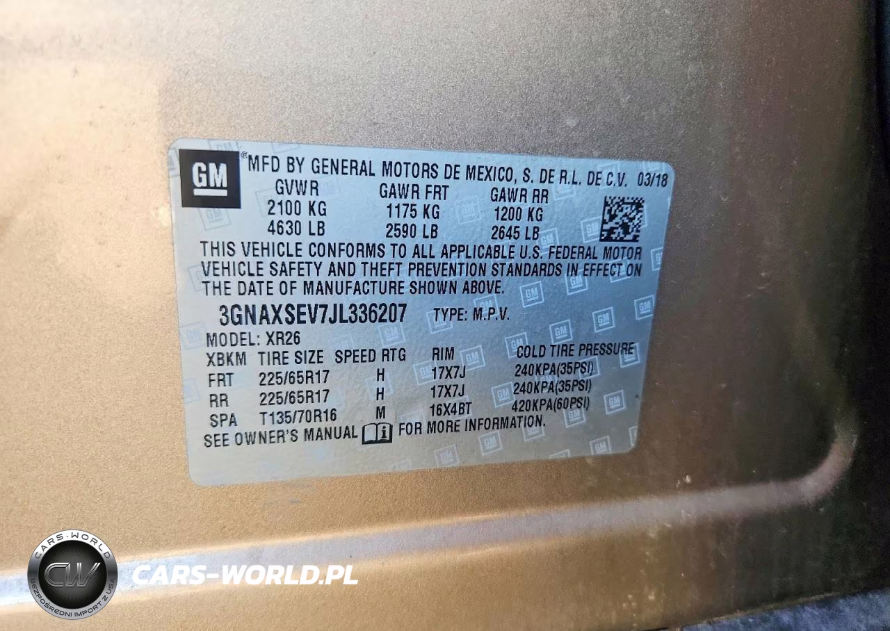 2018 Chevrolet Equinox Lt VIN:3GNAXSEV7JL336207 - 13