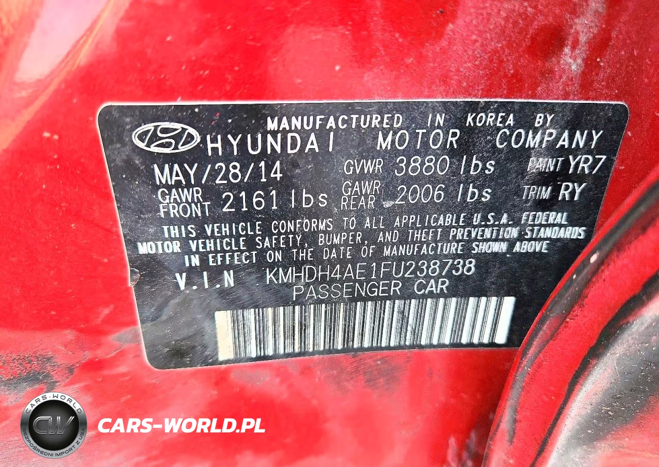 2015 Hyundai Elantra Se VIN:KMHDH4AE1FU238738 - 13