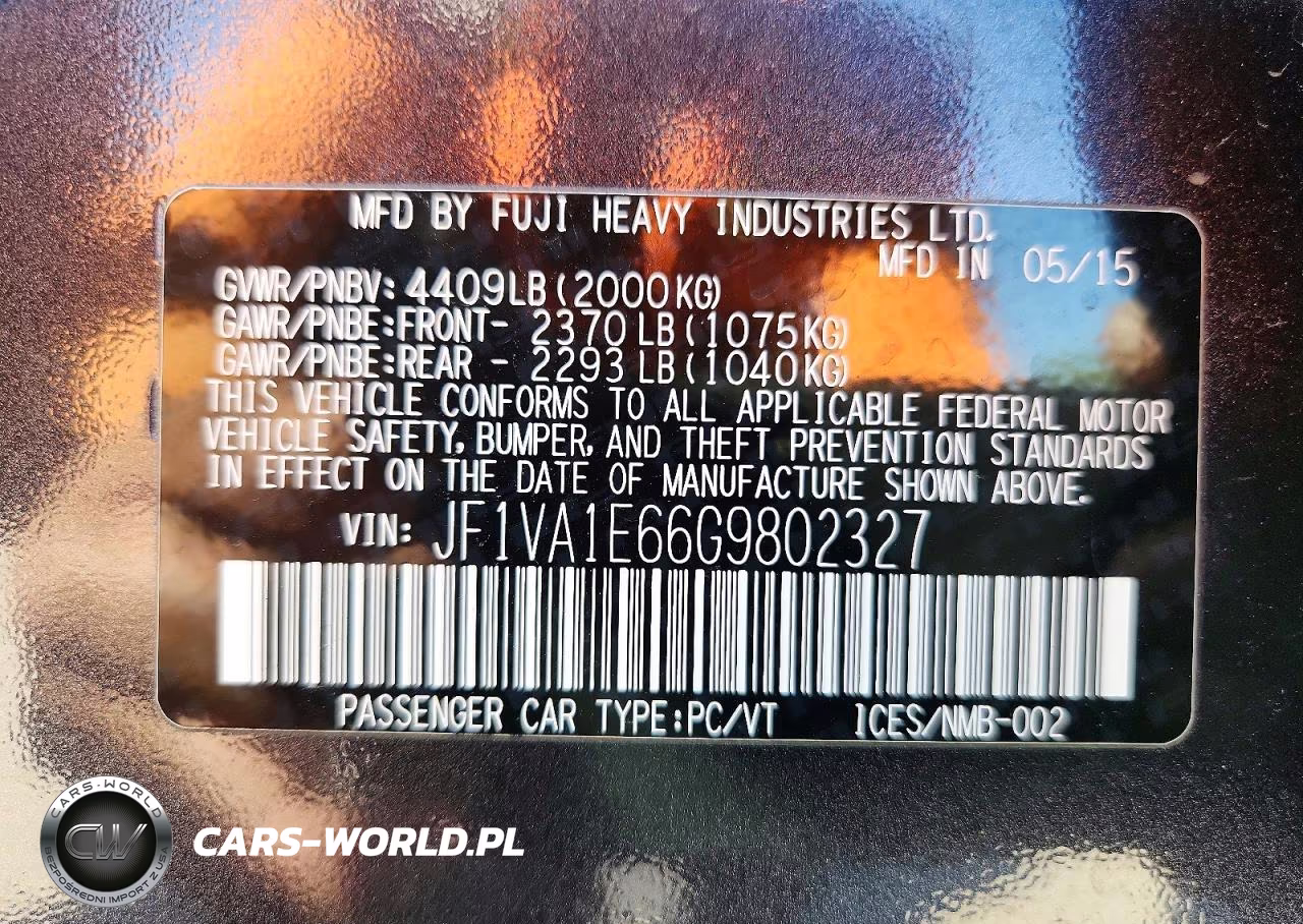 2016 Subaru Wrx Premium VIN:JF1VA1E66G9802327 - 12