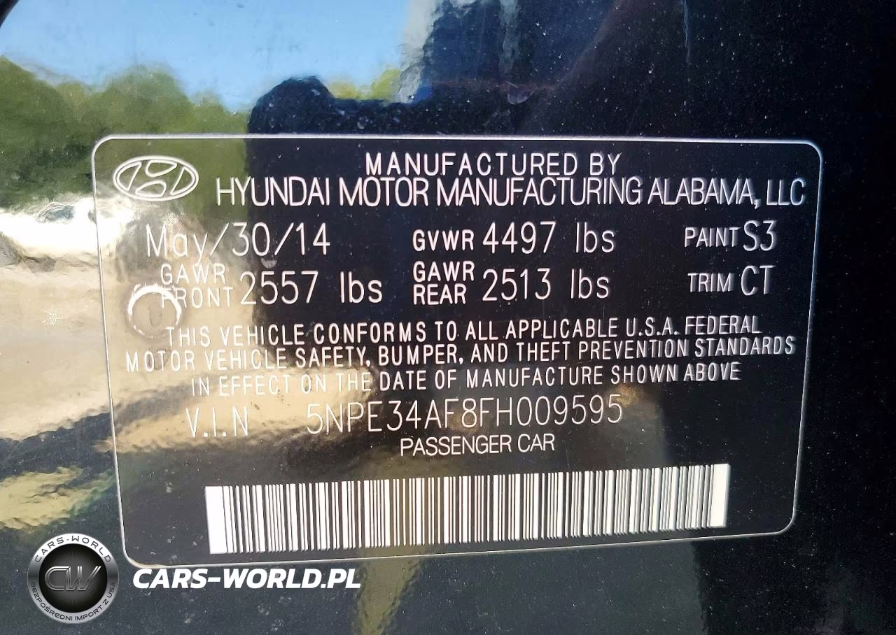 2015 Hyundai Sonata Limited VIN:5NPE34AF8FH009595 - 12