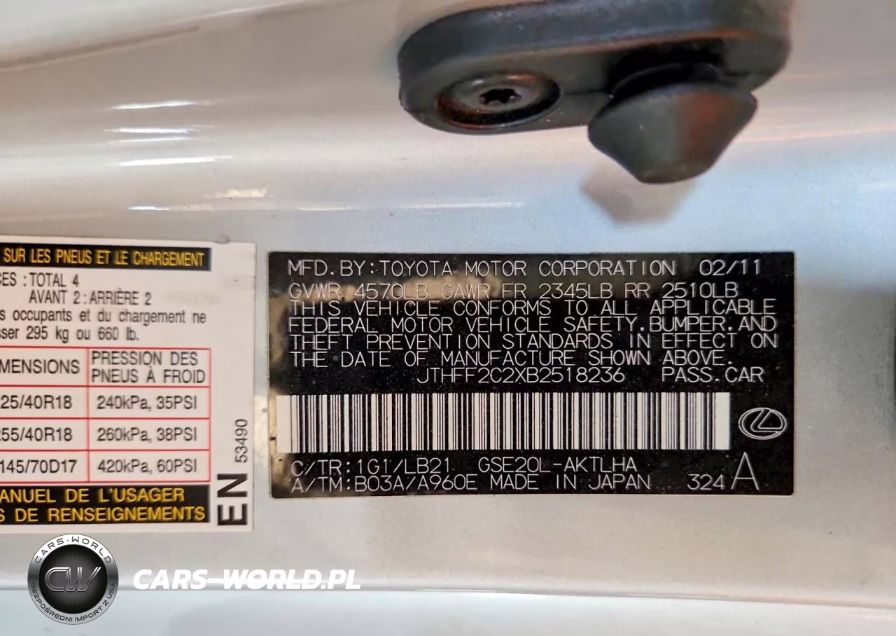 2011 Lexus Is 250C Base VIN:JTHFF2C2XB2518236 - 13