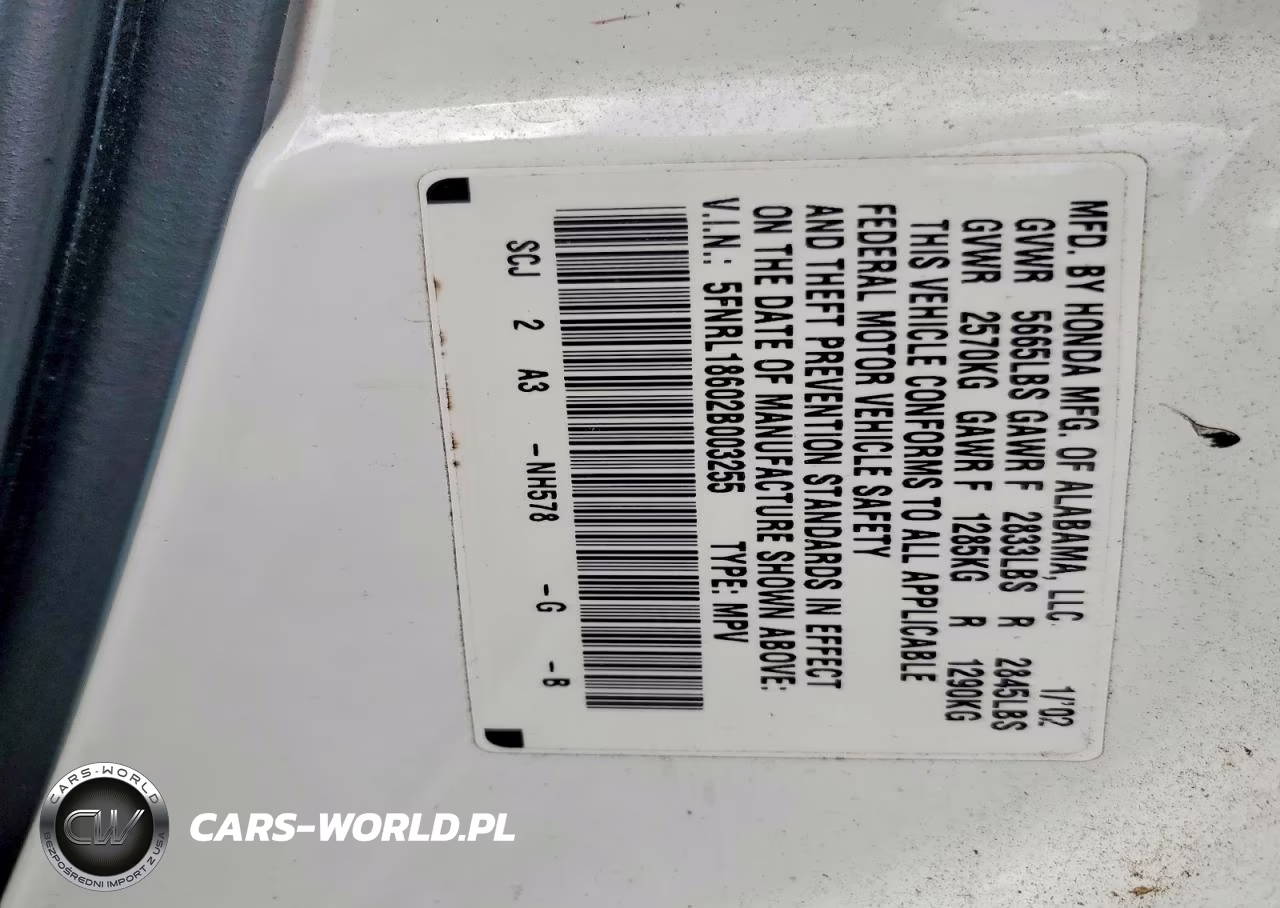 2002 Honda Odyssey Ex VIN:5FNRL18602B003255 - 14