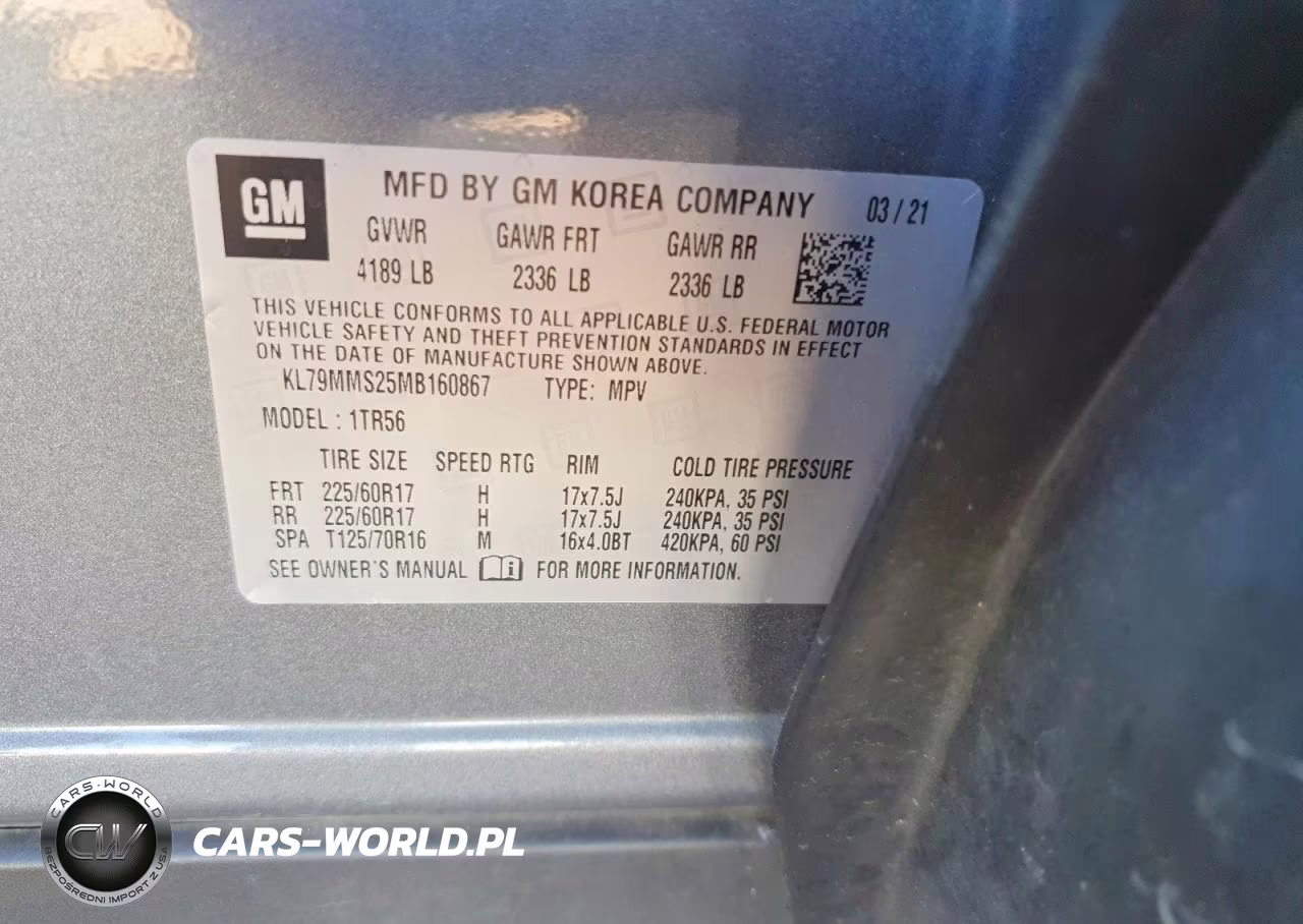 2021 Chevrolet Trailblazer Ls VIN:KL79MMS25MB160867 - 13