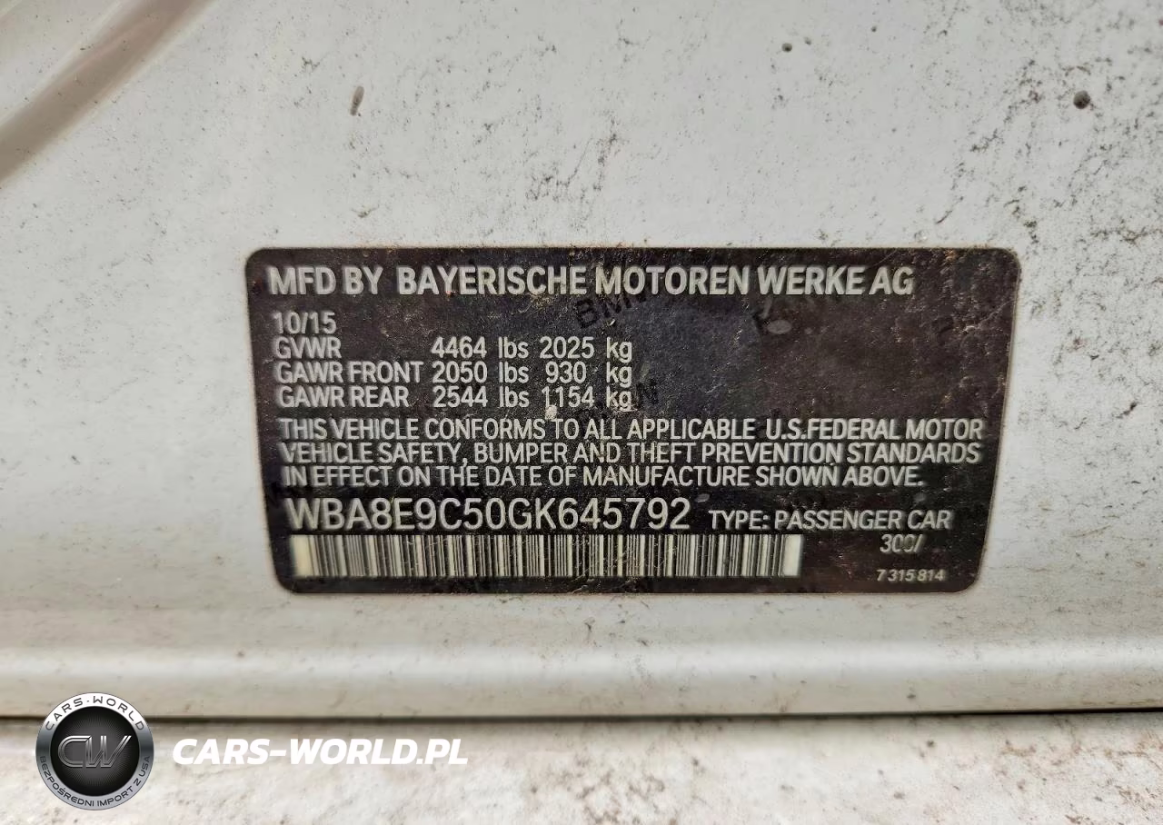 2016 BMW 328 I Sulev VIN:WBA8E9C50GK645792 - 12