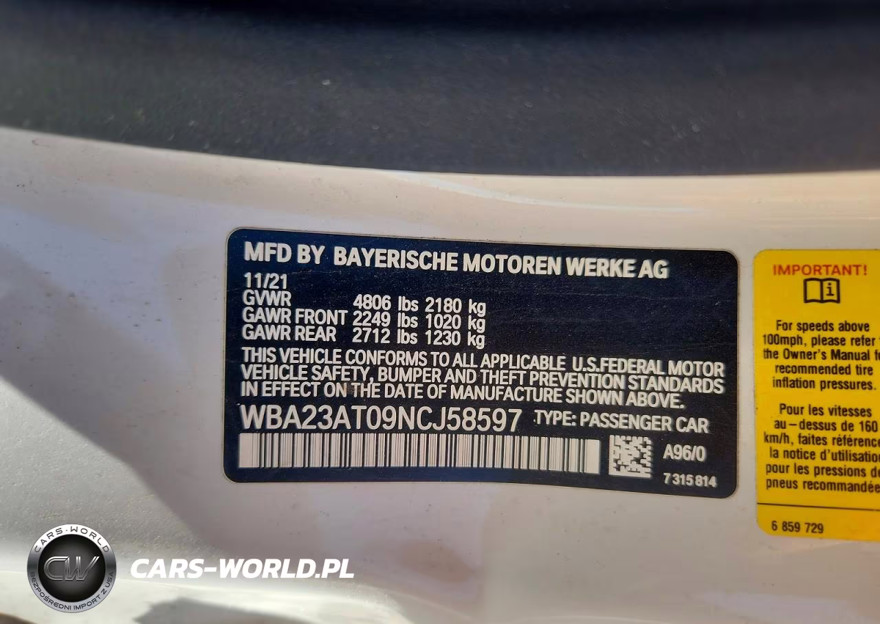 2022 BMW 430I VIN:WBA23AT09NCJ58597 - 12