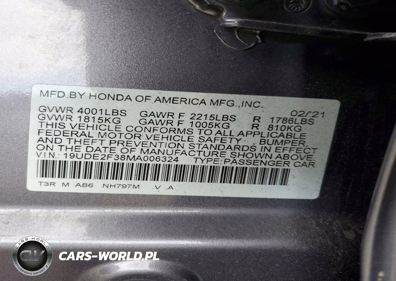 2021 Acura Ilx VIN:19UDE2F38MA006324 - 12