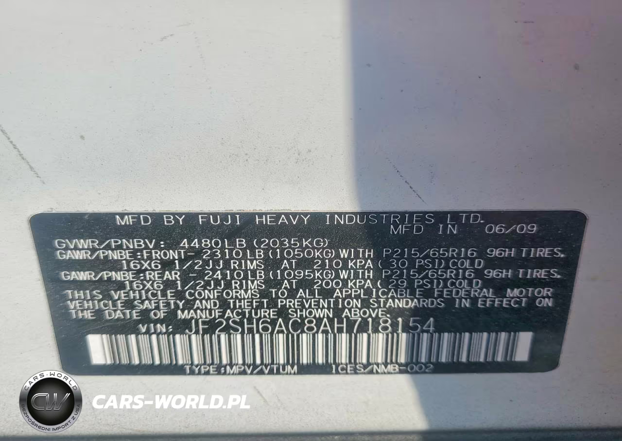 2010 Subaru Forester 2.5X VIN:JF2SH6AC8AH718154 - 13
