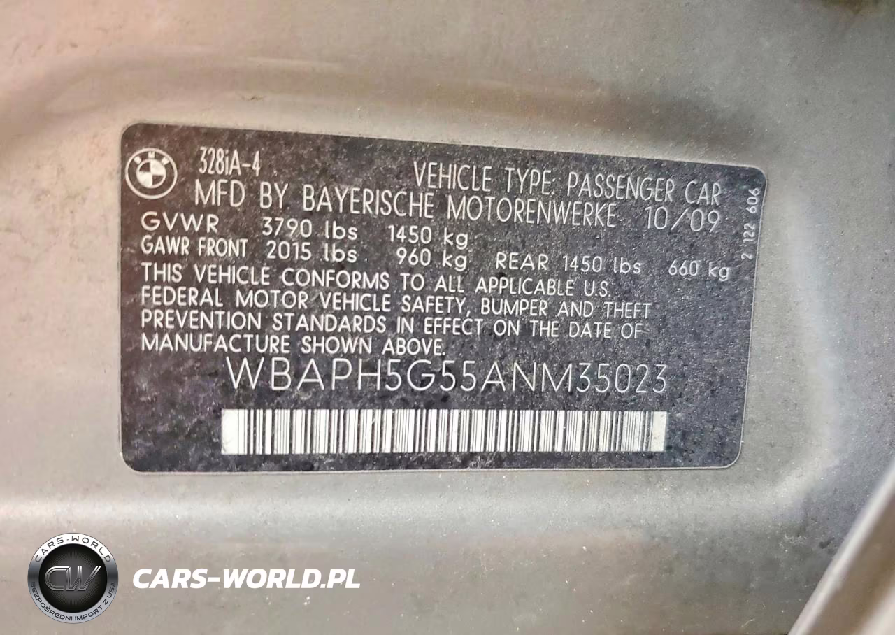2010 BMW 328 I Sulev VIN:WBAPH5G55ANM35023 - 12