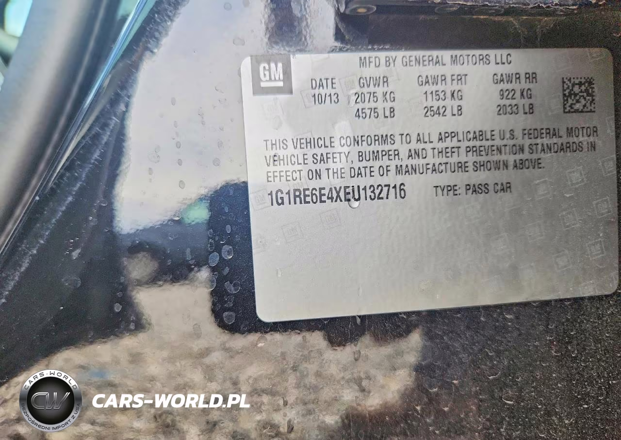 2014 Chevrolet Volt VIN:1G1RE6E4XEU132716 - 12