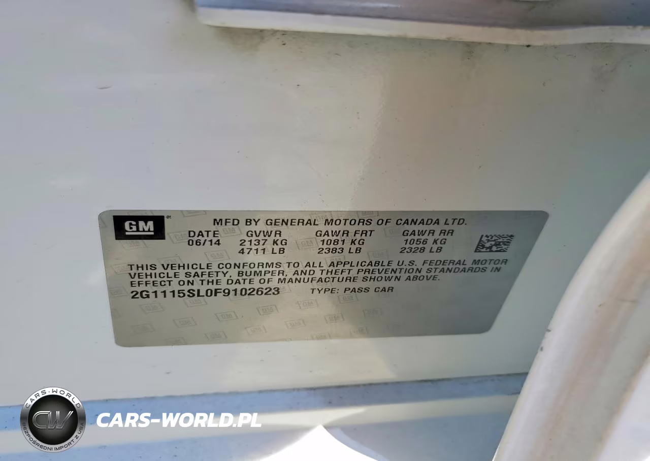 2015 Chevrolet Impala Lt VIN:2G1115SL0F9102623 - 12