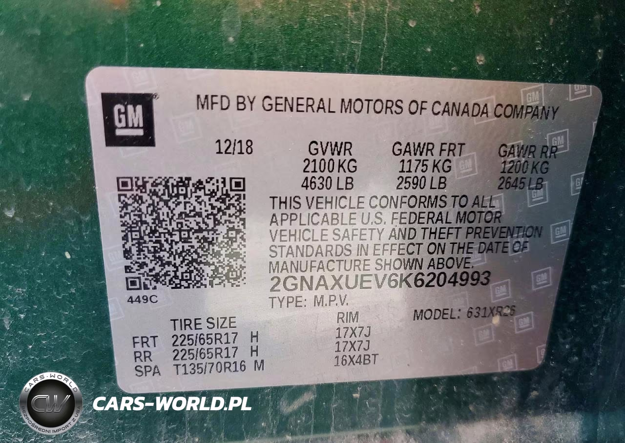 2019 Chevrolet Equinox Lt VIN:2GNAXUEV6K6204993 - 12