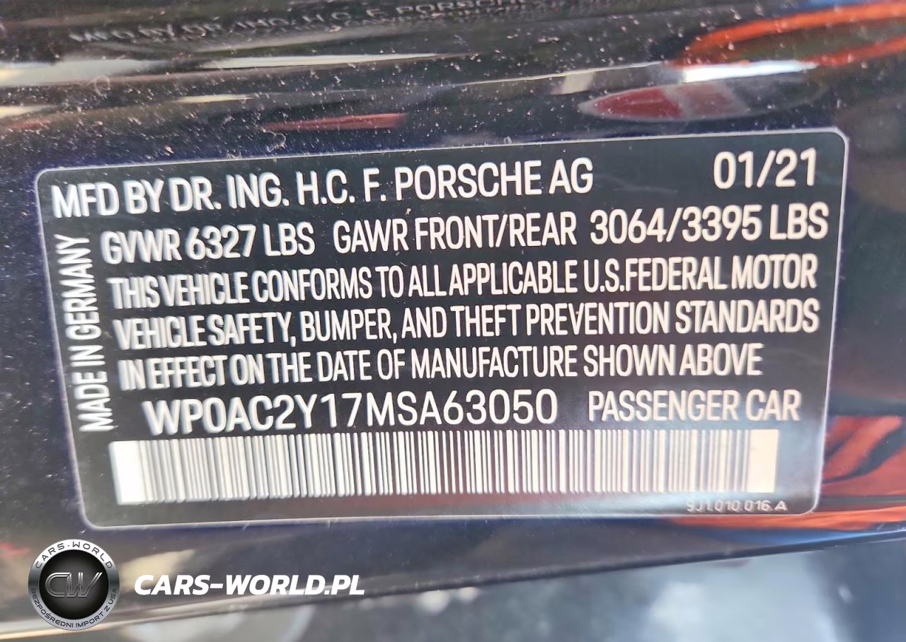 2021 Porsche Taycan Turbo VIN:WP0AC2Y17MSA63050 - 12