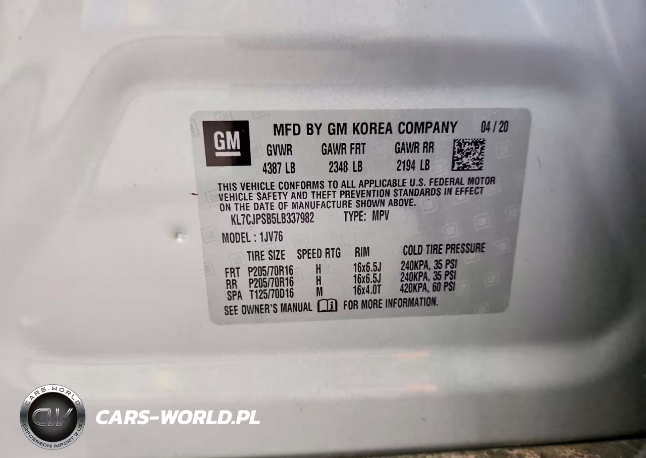 2020 Chevrolet Trax 1Lt VIN:KL7CJPSB5LB337982 - 13