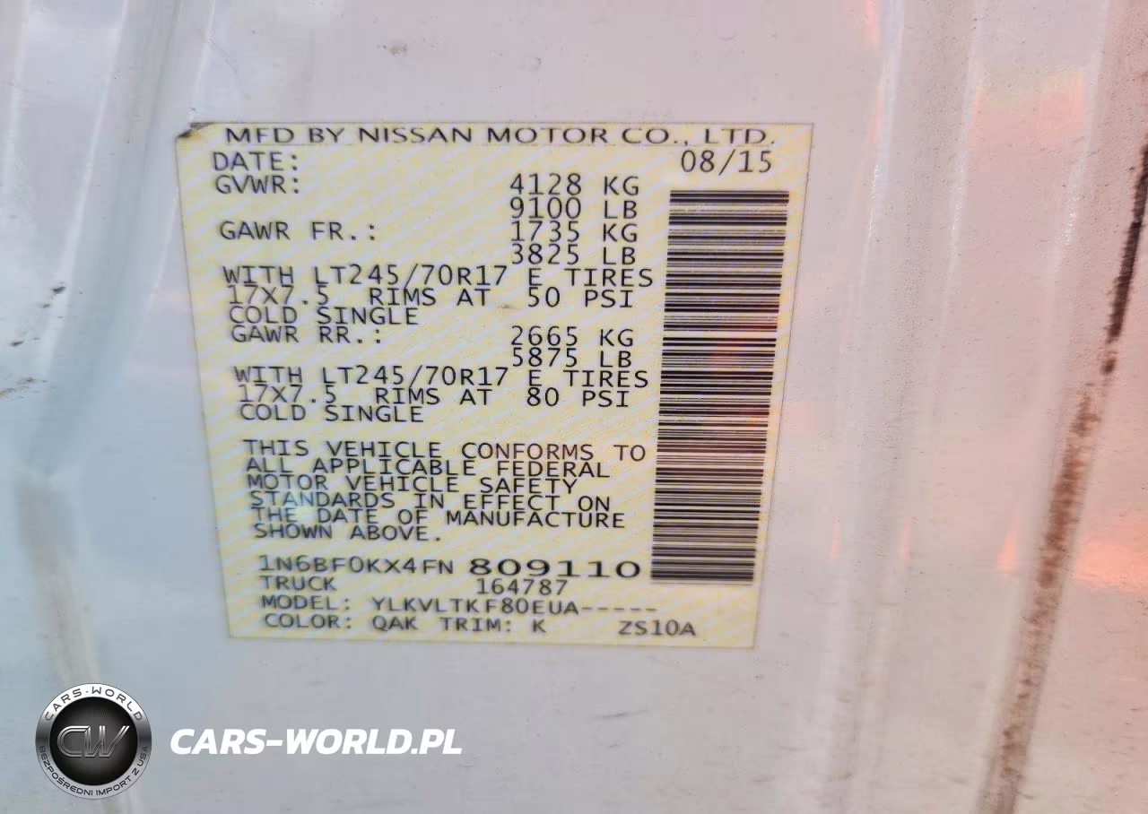 2015 Nissan Nv2500 Delivery Van VIN:1N6BF0KX4FN809110 - 13