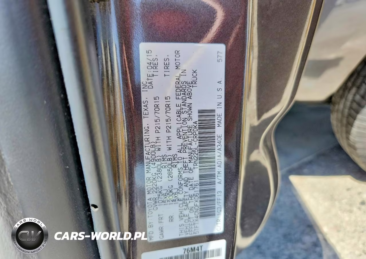 2015 Toyota Tacoma Base VIN:5TFTX4CN0FX061761 - 12
