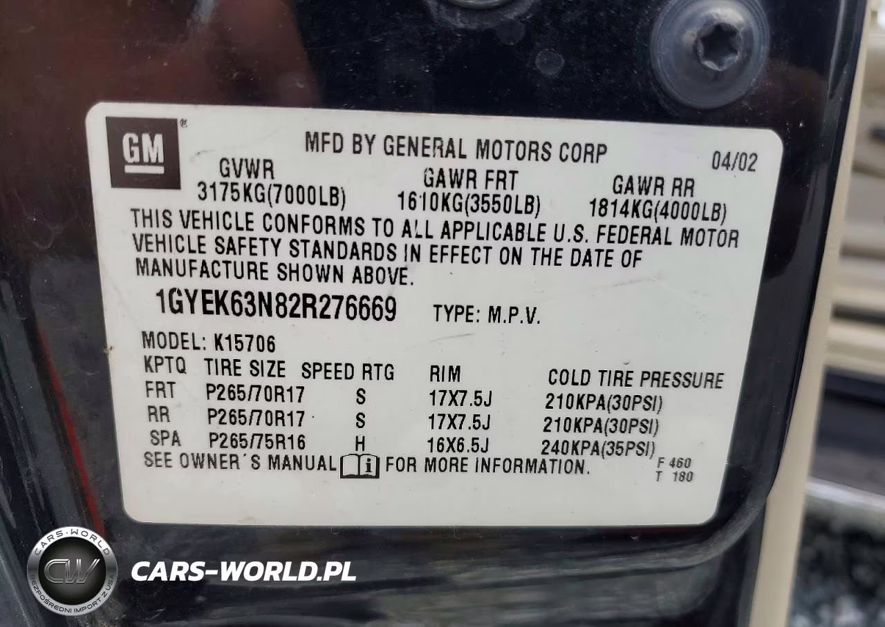 2002 Cadillac Escalade Luxury VIN:1GYEK63N82R276669 - 13