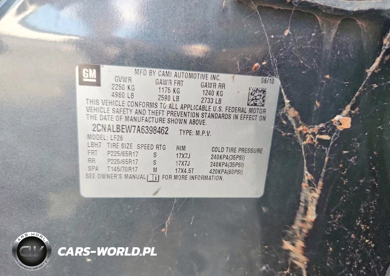 2010 Chevrolet Equinox Ls VIN:2CNALBEW7A6398462 - 12