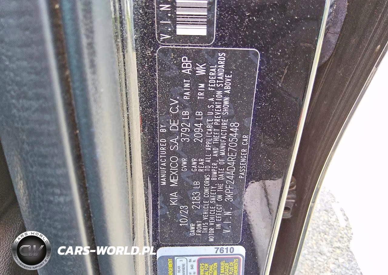 2024 Kia Forte Lxs VIN:3KPF24AD4RE705448 - 12
