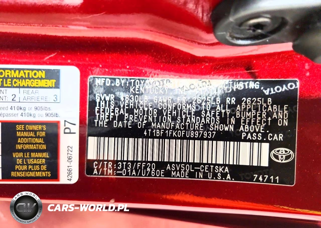 2015 Toyota Camry Se VIN:4T1BF1FK0FU897937 - 13