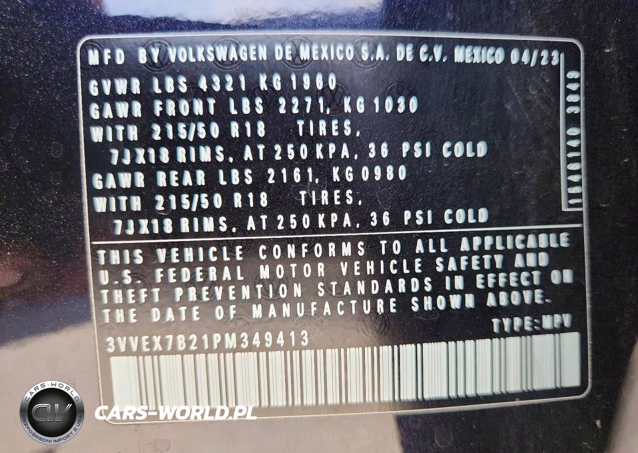 2023 Volkswagen Taos Se VIN:3VVEX7B21PM349413 - 12