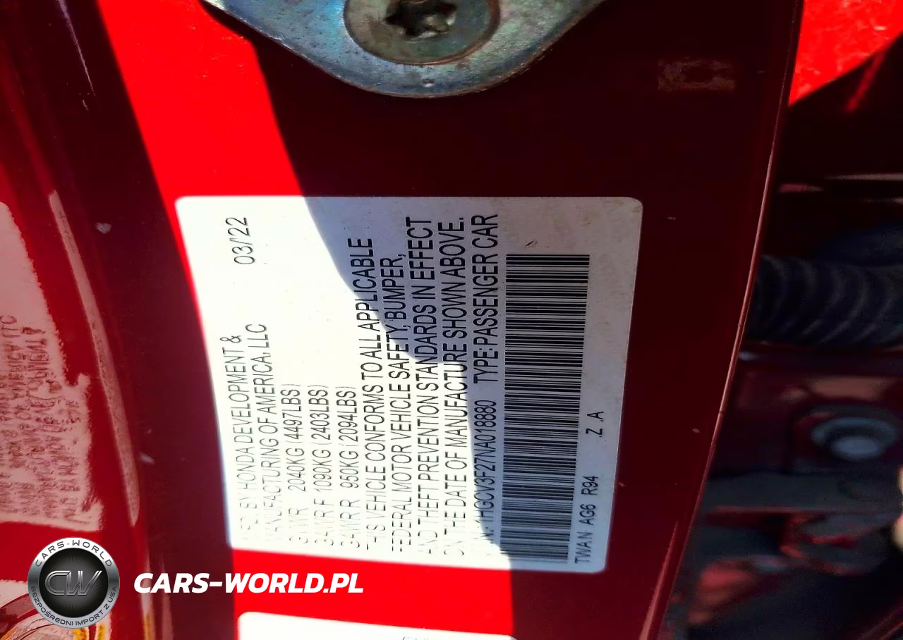 2022 Honda Accord Hybrid Sport VIN:1HGCV3F27NA018880 - 12