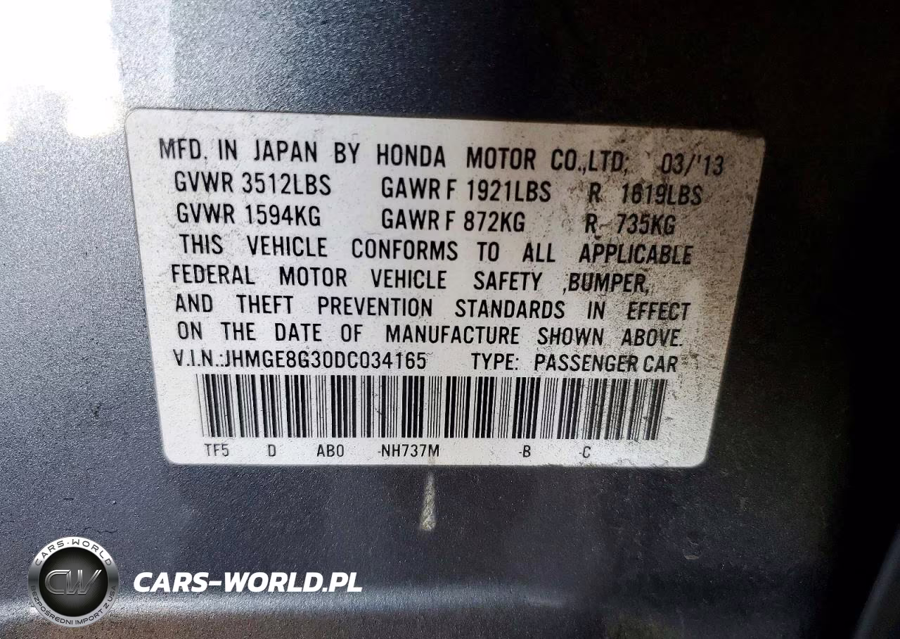 2013 Honda Fit VIN:JHMGE8G30DC034165 - 12