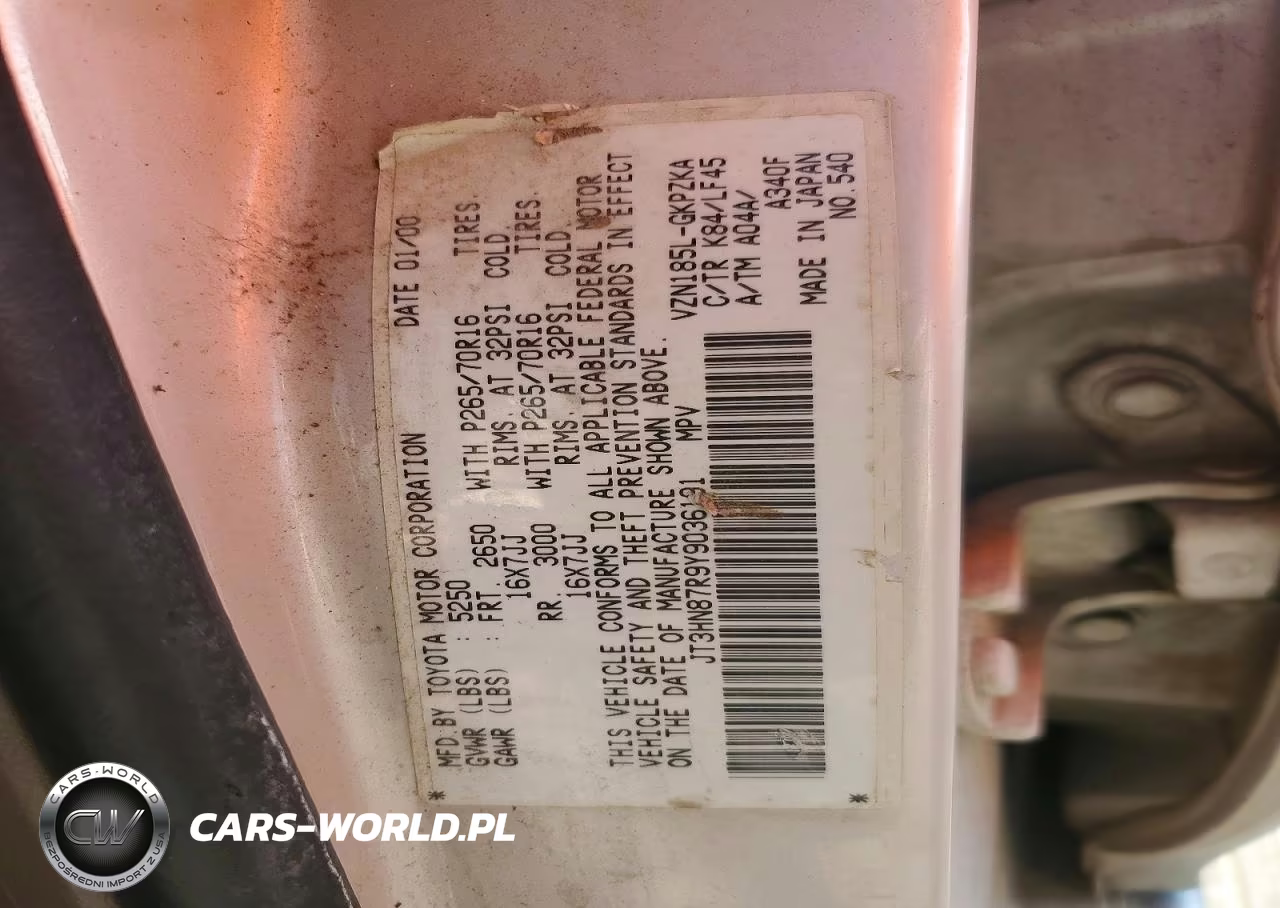 2000 Toyota 4Runner Limited VIN:JT3HN87R9Y9036191 - 13
