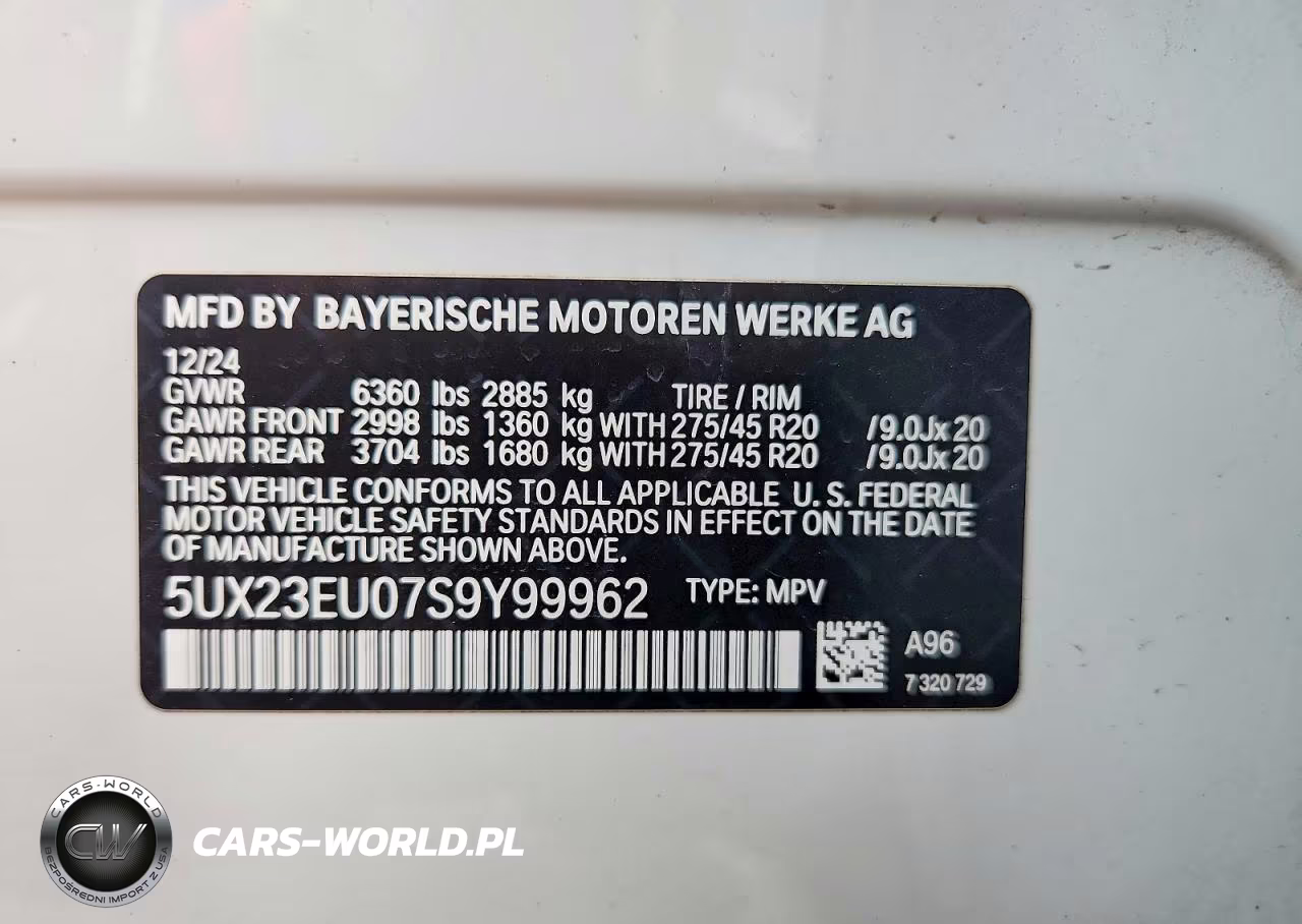 2025 BMW X5 xDrive40I VIN:5UX23EU07S9Y99962 - 12