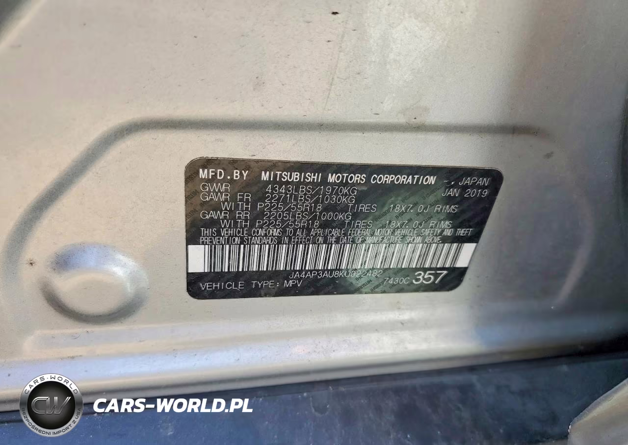 2019 Mitsubishi Outlander Sport Es VIN:JA4AP3AU8KU022482 - 12