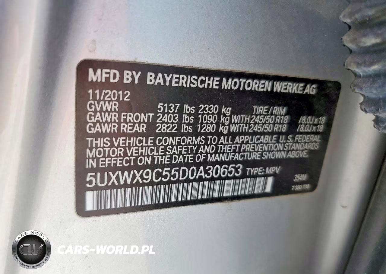 2013 BMW X3 xDrive28I VIN:5UXWX9C55D0A30653 - 12