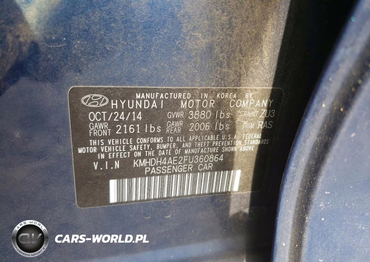 2015 Hyundai Elantra Se VIN:KMHDH4AE2FU360864 - 12
