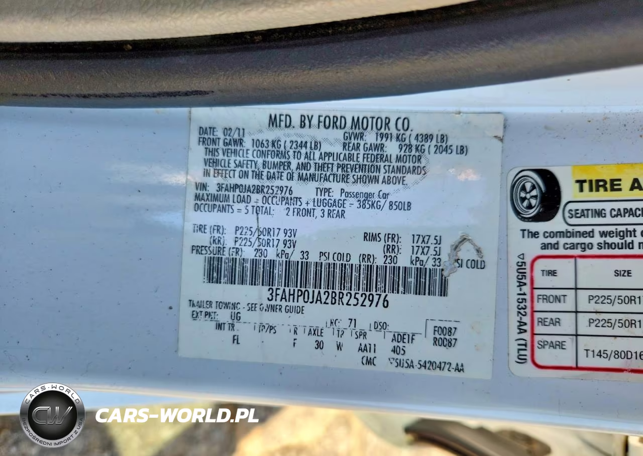 2011 Ford Fusion Sel VIN:3FAHP0JA2BR252976 - 12