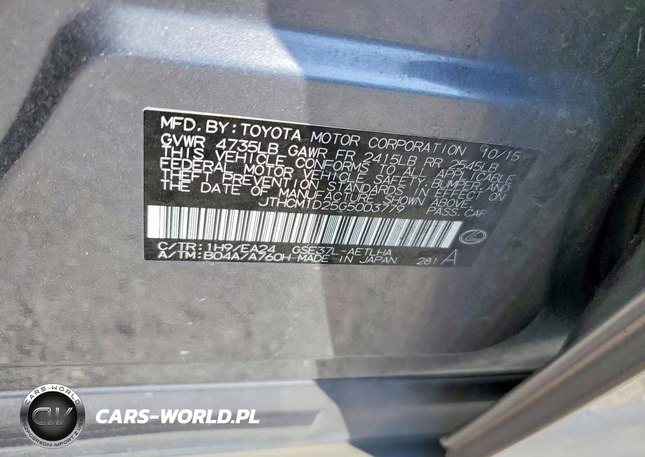 2016 Lexus Is 300 VIN:JTHCM1D25G5003779 - 12