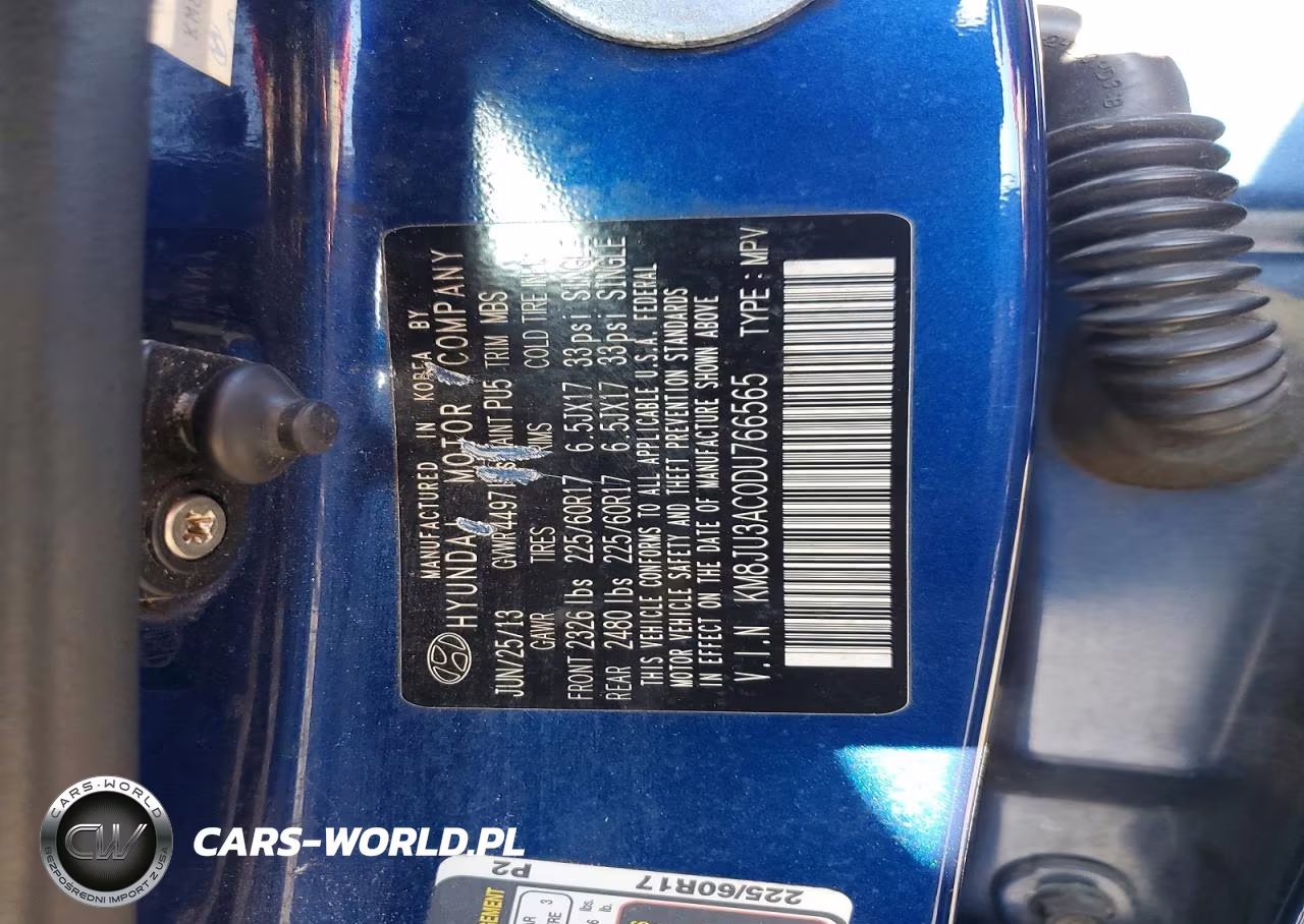 2013 Hyundai Tucson Gls VIN:KM8JU3AC0DU766565 - 12