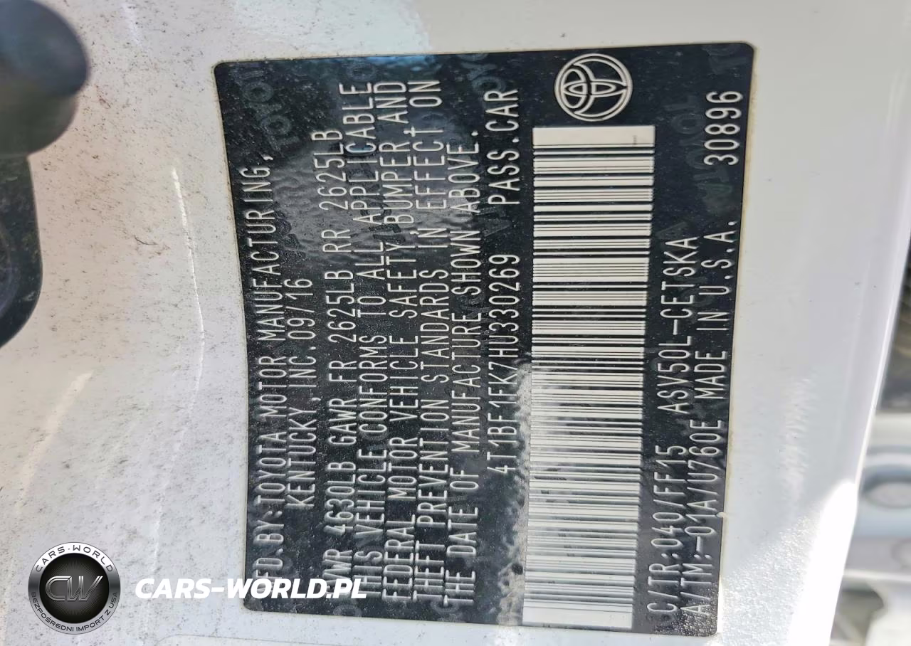 2017 Toyota Camry Se VIN:4T1BF1FK7HU330269 - 12