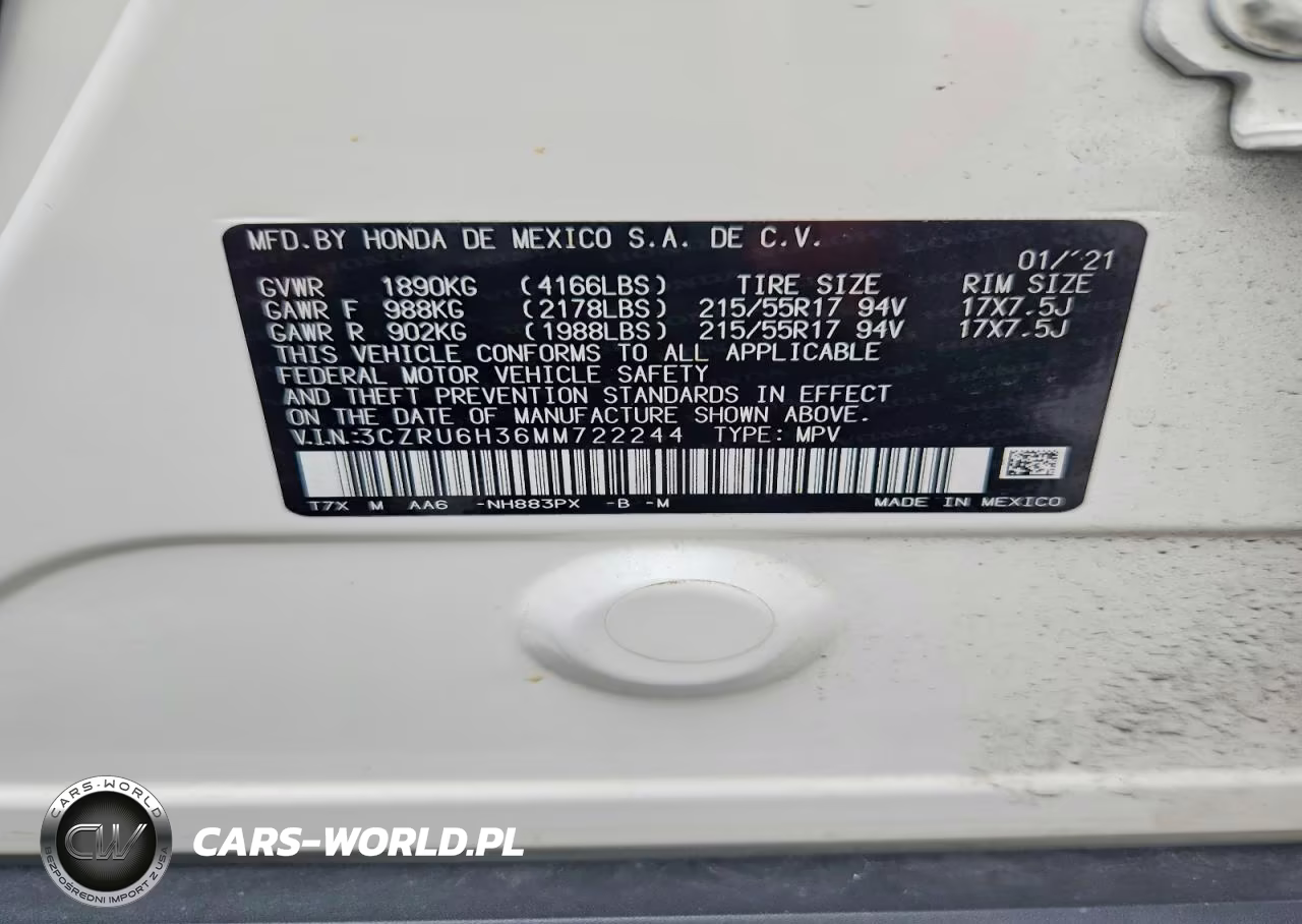 2021 Honda Hr-V Lx VIN:3CZRU6H36MM722244 - 14