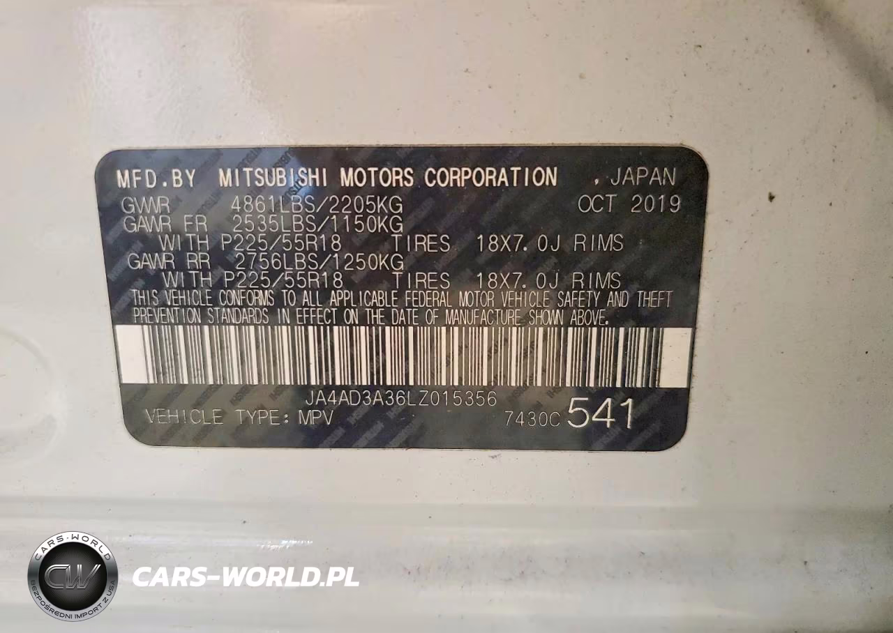 2020 Mitsubishi Outlander Se VIN:JA4AD3A36LZ015356 - 14