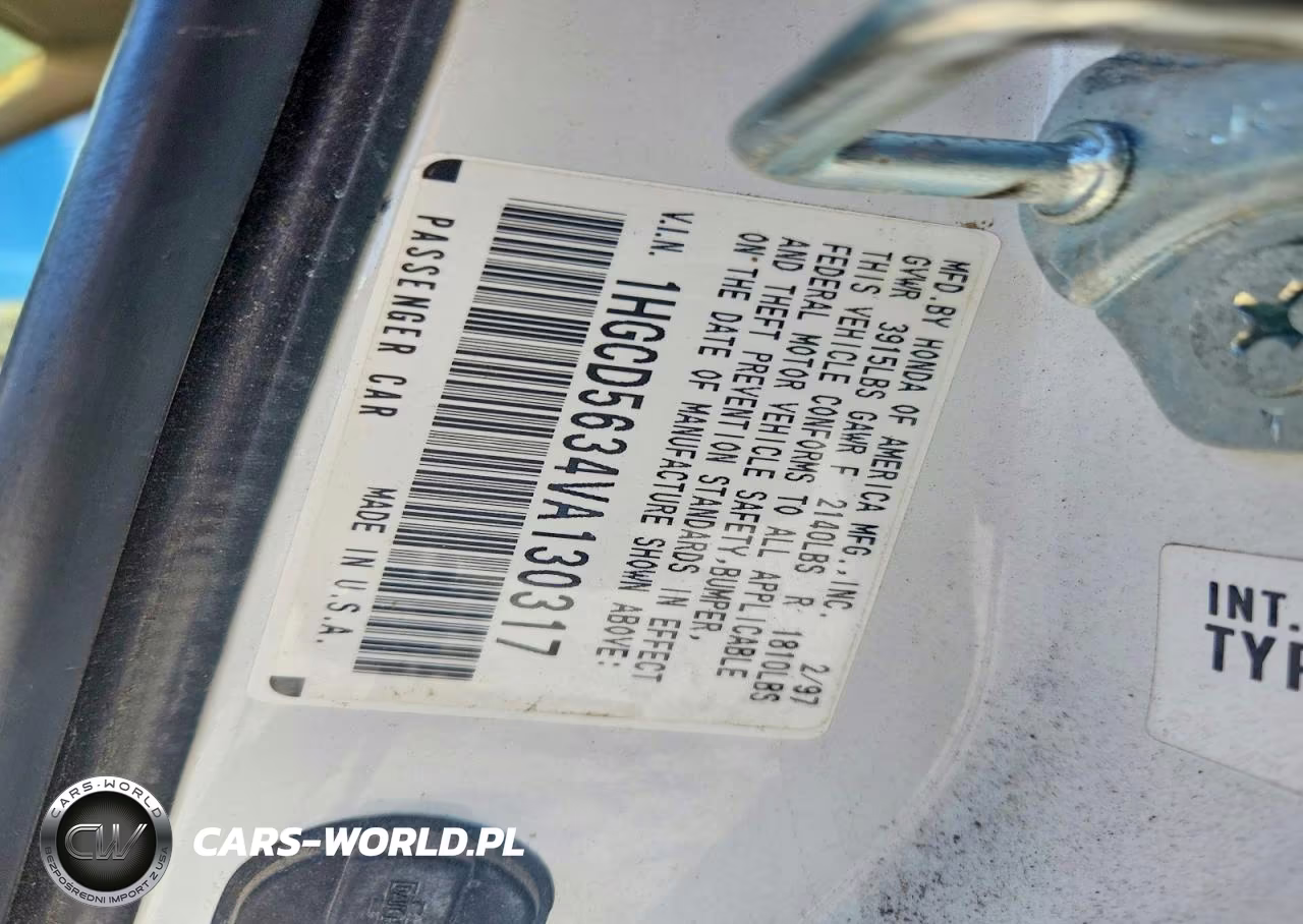 1997 Honda Accord Lx VIN:1HGCD5634VA130317 - 12