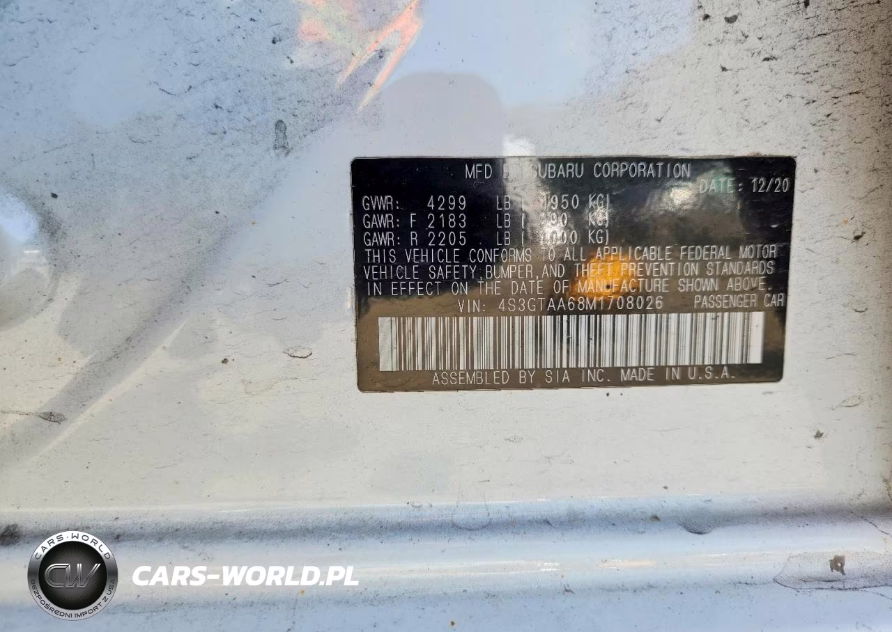 2021 Subaru Impreza VIN:4S3GTAA68M1708026 - 12