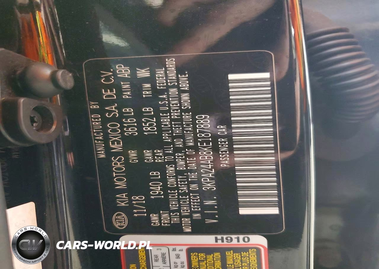 2019 Kia Rio S VIN:3KPA24AB8KE187889 - 12