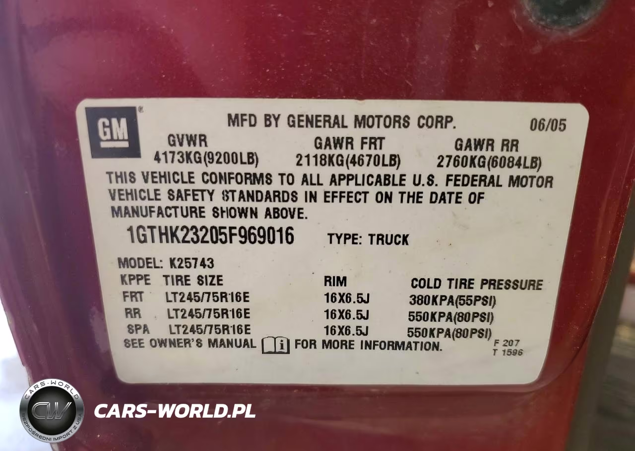 2005 GMC Sierra K2500 Heavy Duty VIN:1GTHK23205F969016 - 12