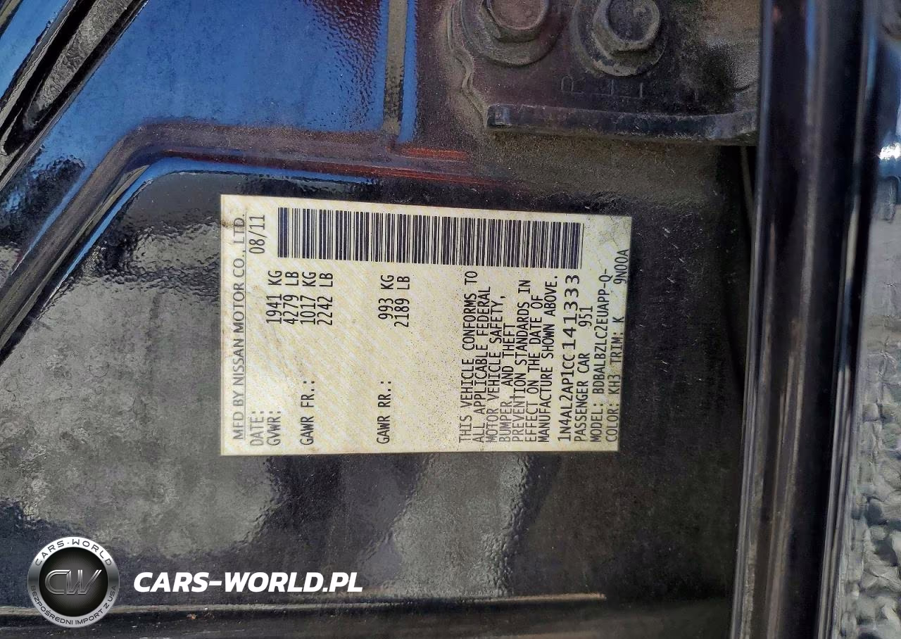 2012 Nissan Altima 2.5 VIN:1N4AL2AP1CC141333 - 13