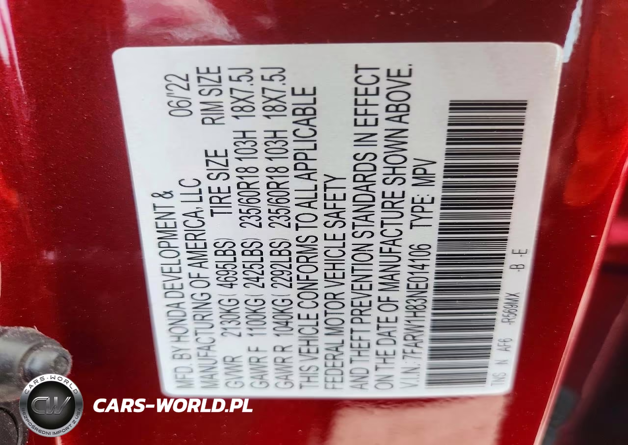 2022 Honda Cr-V Exl VIN:7FARW1H83NE014106 - 14